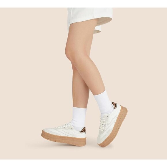 🆕Women's White/Grey Classic Fashion Sneakers Leather Comfy Breathable Shoes - Picture 9 of 9